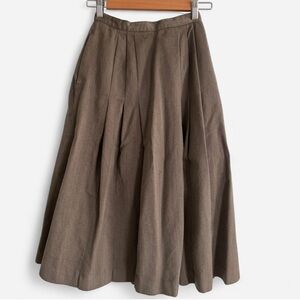Vintage Saks Fifth Ave Brown Wool A-Line Skirt